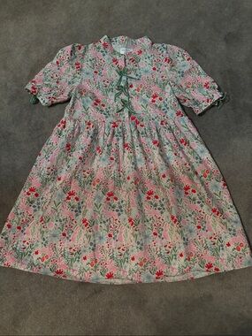Floral Pink Green Girls' dress.